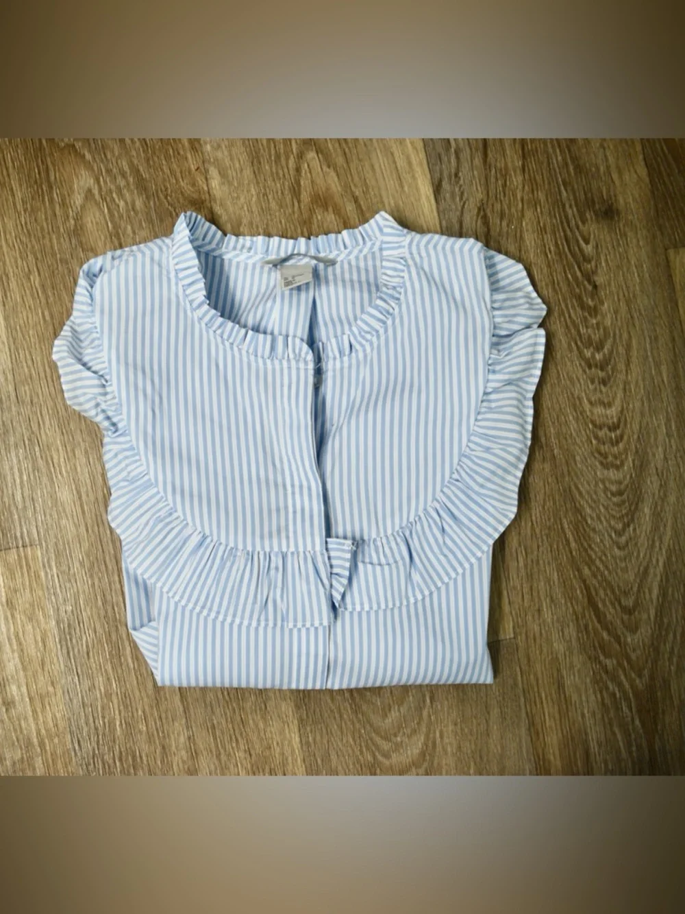 H&M Sleeveless Blouse Women’s Blue and White Striped Size 12 - Picture 13 of 15